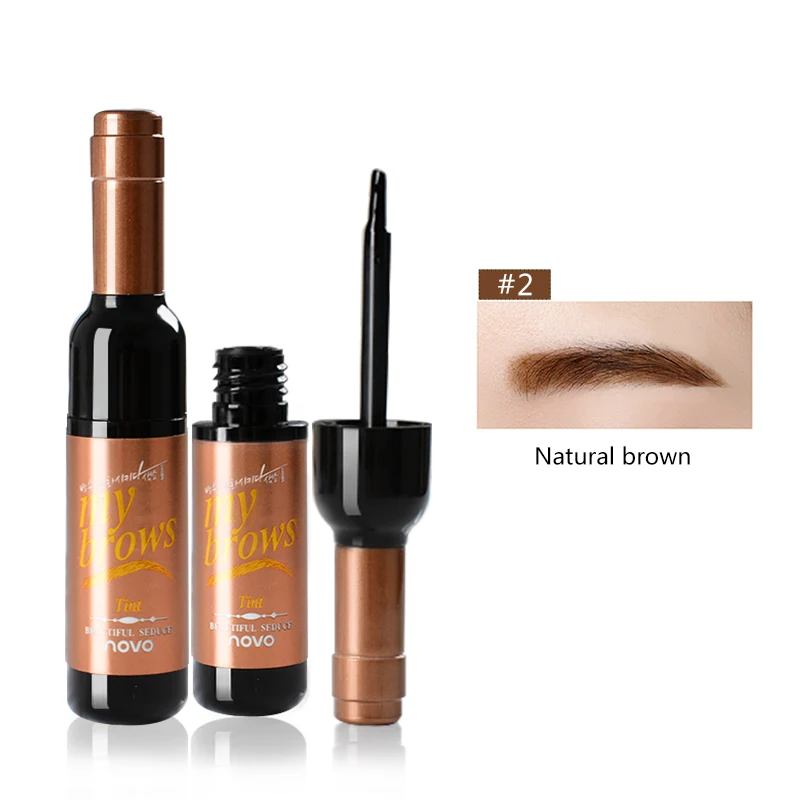 NOVO Eye Makeup red wine Peel Off Eye Набор для перманенного макияжа бровей оттенок водонепроницаемый стойкий красящий гель для бровей крем Тушь для ресниц косметика для макияжа - Цвет: H4360