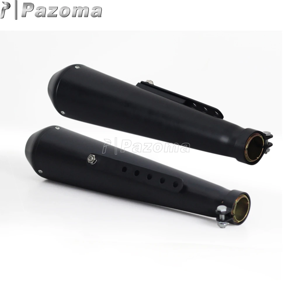 Глушитель для мотоцикла 2 шт. черный 18 дюймов 1 5/8 дюйма 1/2 7/16 чоппера кафе гонщика DB