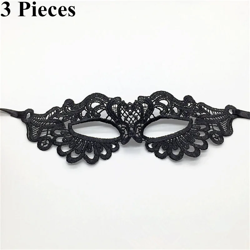 3 Pieces Style 1 Эротическое женское белье для косплея, вечерние, Клубные, для танцев на шесте, сексуальные костюмы, Прозрачная Кружевная маска для куклы, сексуальное белье, секс товары - Цвет: 3 Pieces Style 1