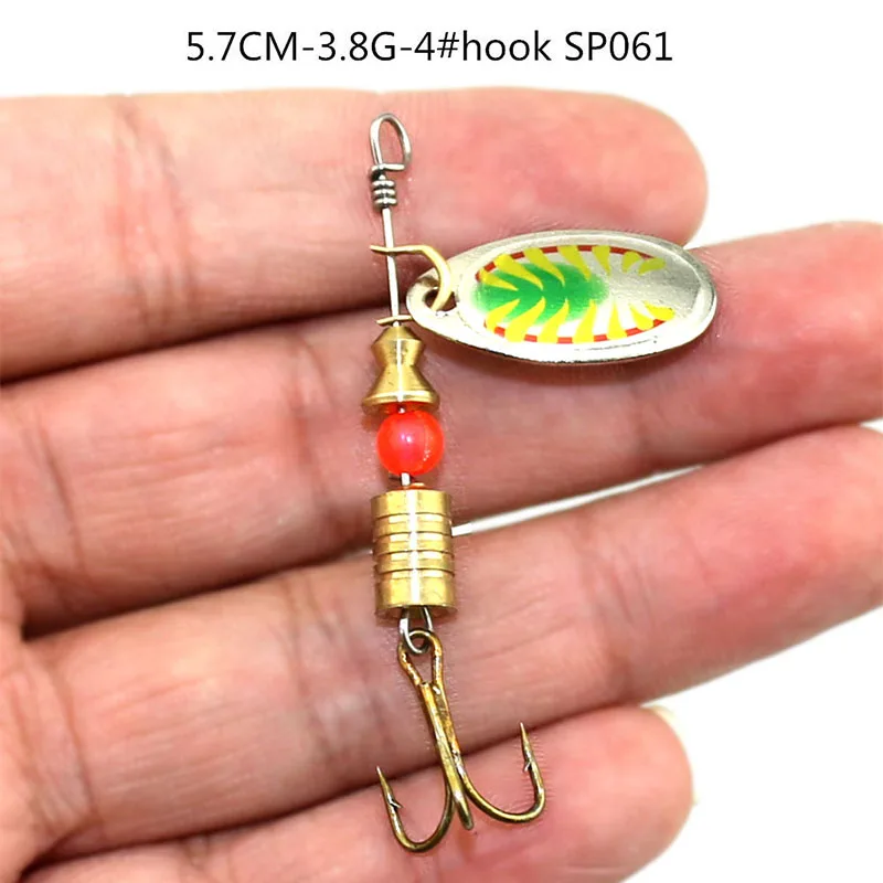 SP061 Hengjia жесткий металлические Spinnerbaits лезвие блестки прикормы Spinner ложки приманки PESCA рыболовные снасти с Крючки - Цвет: SP061