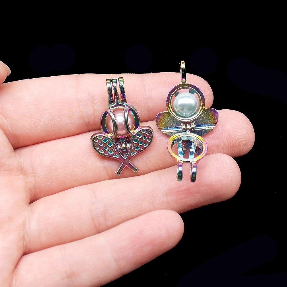 5 шт./лот новинка Радужный цвет Спортивная жемчужная клетка для тенниса из бисера