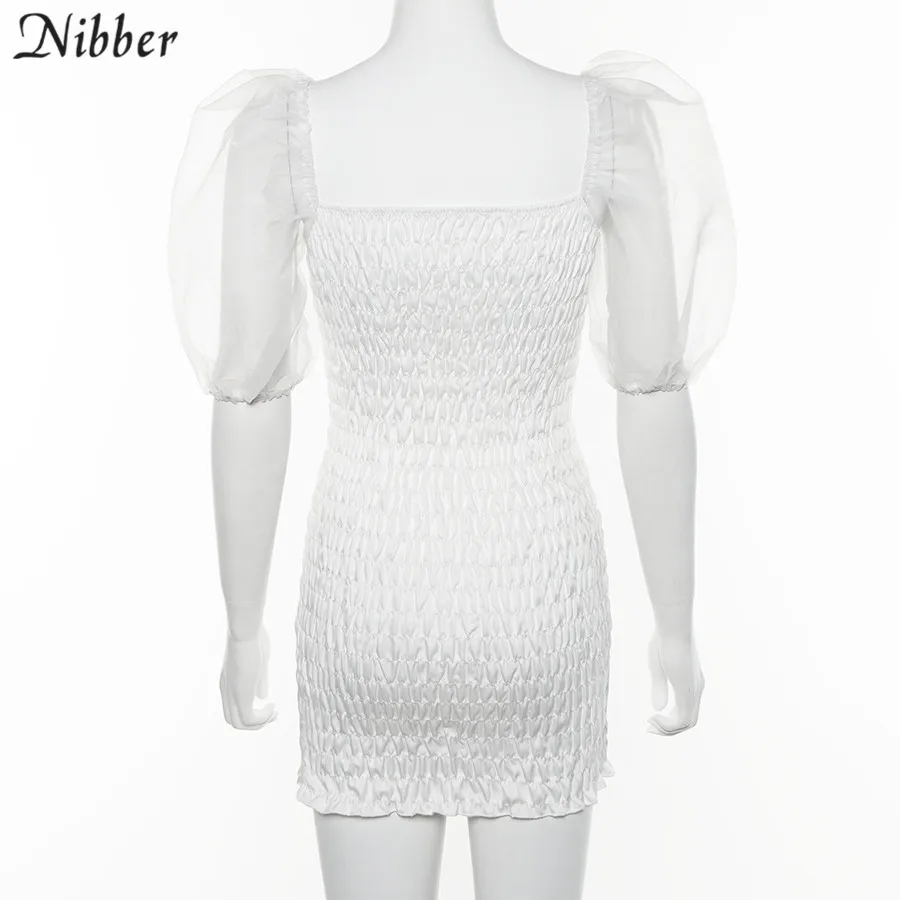 Nibber boho белое элегантное облегающее мини-платье с коротким рукавом для женщин летние модные вечерние облегающие платья для ночного клуба