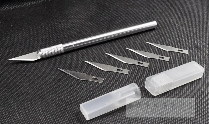 

Aluminum body sharp wood carving pen Scalpel knife film tools paper cutter PCB carving knife with 5pcs sculpting knife blades