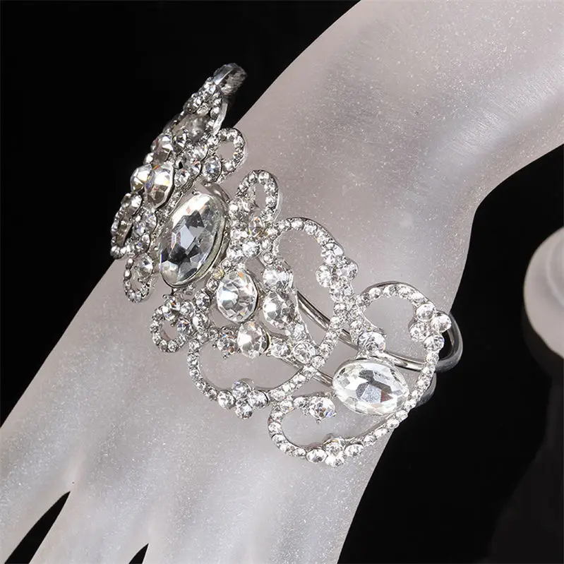 Model 1 SLBRIDAL прозрачный браслет для невесты браслет горный хрусталь кристалл жемчуг стрейч браслет свадебные аксессуары для вашей свадьбы - Окраска металла: Model 1