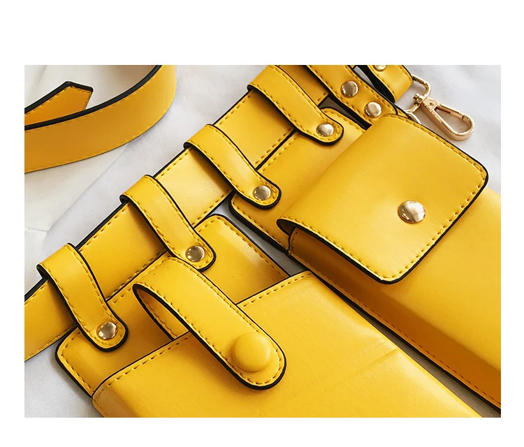 EXCELSIOR Women's Bags Fanny Waist Bags PU Hasp Chest Set Street Sport Casual Messenger Shoulder Chest pochete homem