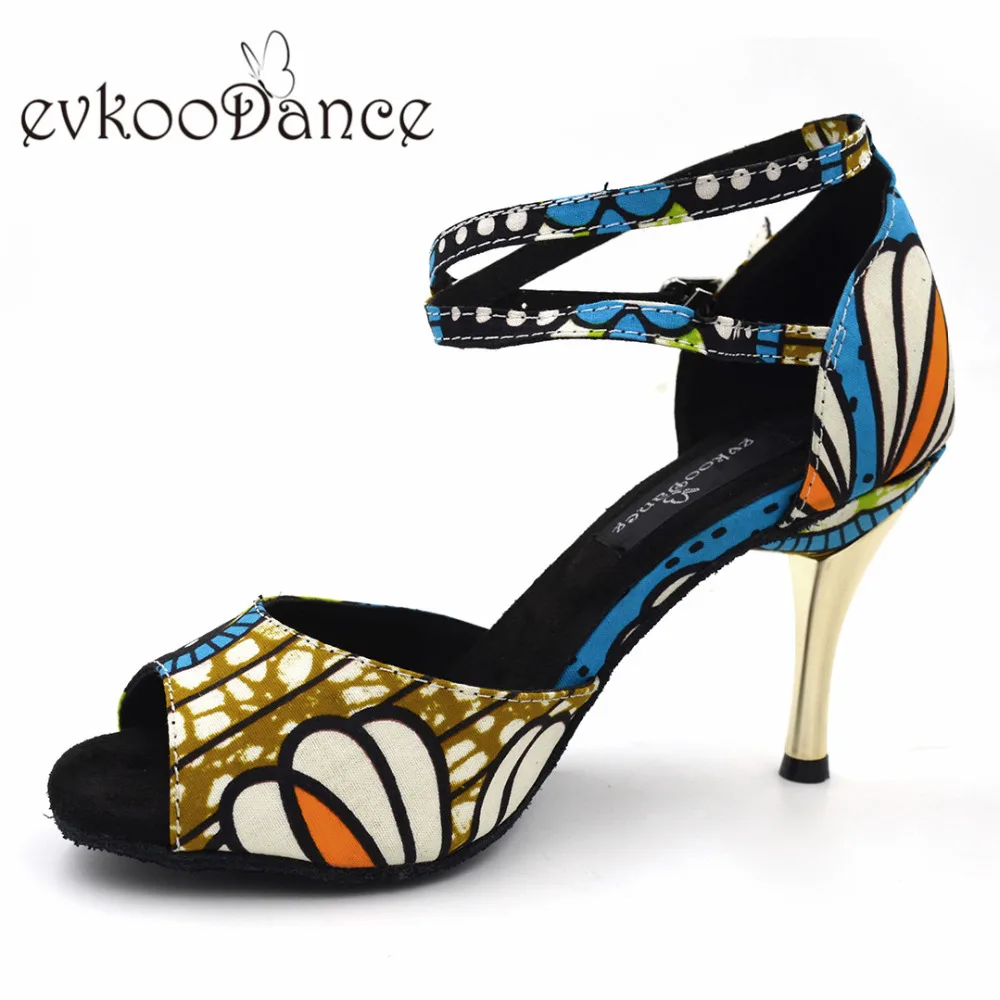 Женские атласные туфли для латиноамериканских танцев на высоком каблуке с
