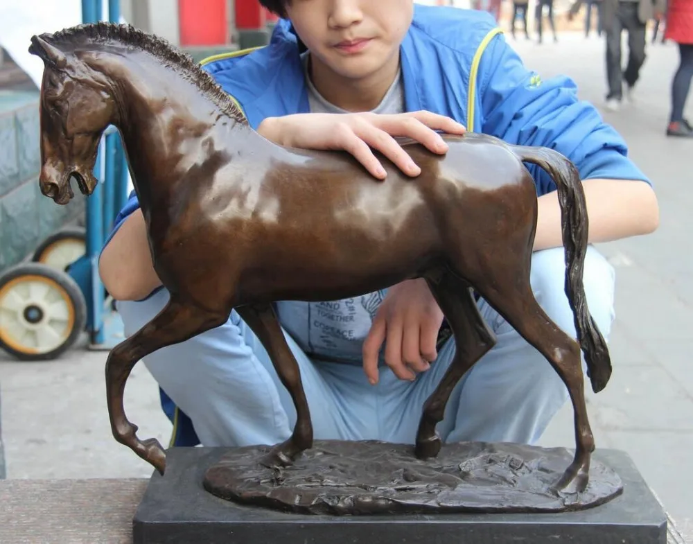 Китайская Бронзовая медная резная скульптура с изображением животных зодиака