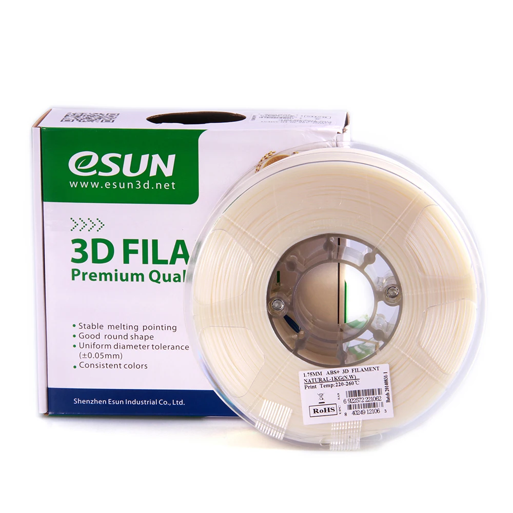 ESUN ABS+ 1,75 мм ABS 3d принтер нить 1 кг катушка 2.2lbs расходные материалы материал заправки 3d принтер материал нити