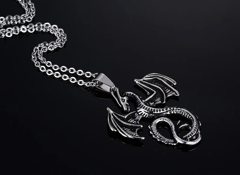 Ювелирные изделия из нержавеющей стали дракон кулон мужчины панк личности