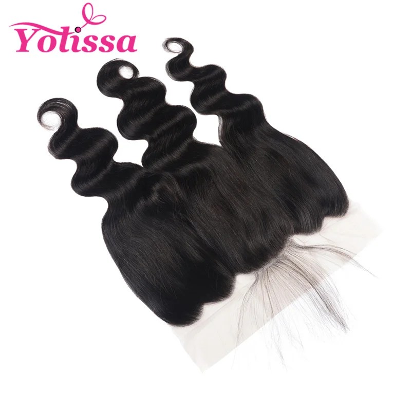 Yolissa волосы 13x6 фронтальные шнурки предварительно сорванные с волосами младенца 10-20 дюймов бразильские волнистые Человеческие волосы remy натуральный цвет