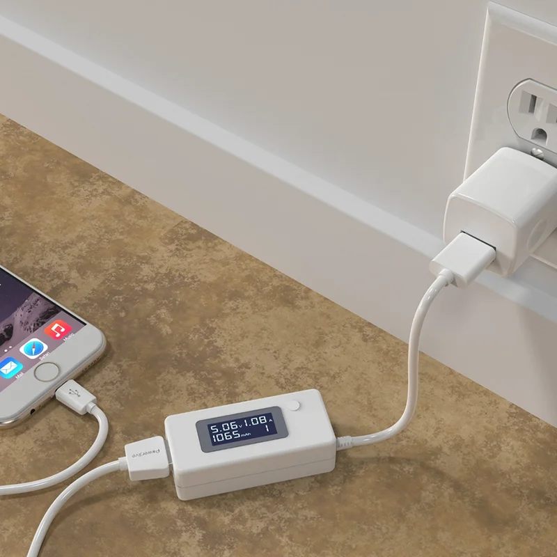 Белый USB цифровой мини ЖК тестер напряжения измеритель тока считыватель