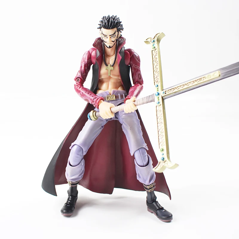 

21cm One Piece Dracule Mihawk Heroes Moveable With Sword Figure Toys PVC Home Decoration Doll For Gift