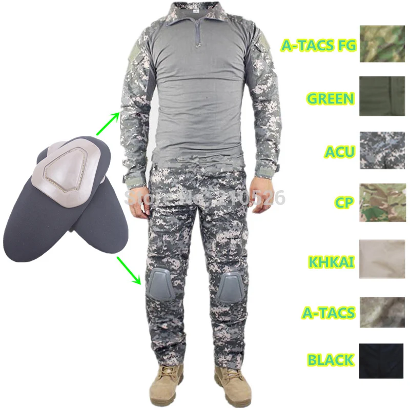 Уличные мужские тактические брюки с наколенниками камуфляжная армейская боевая