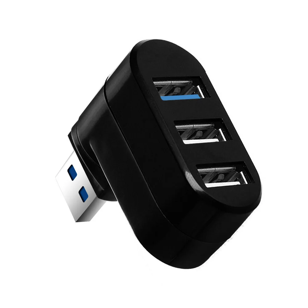 OTG usb-хаб 3,0 3 порта USB 2,0 вращающийся разветвитель адаптер для iPhone ПК ноутбук Mac клавиатура динамик поддержка быстрой зарядки
