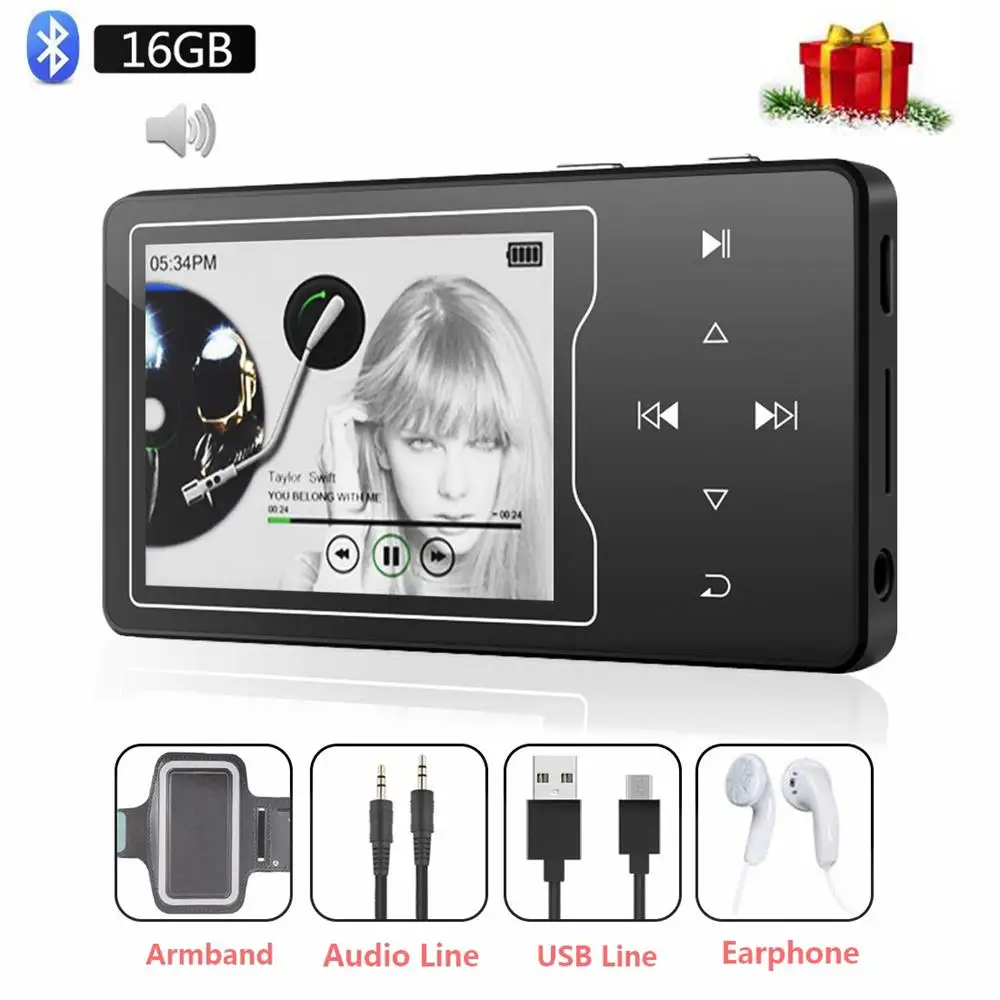 Mp4 плеер с Bluetooth 4 2 музыкальный проигрыватель HiFi Sound на 16 ГБ большой TFT экран дюйма