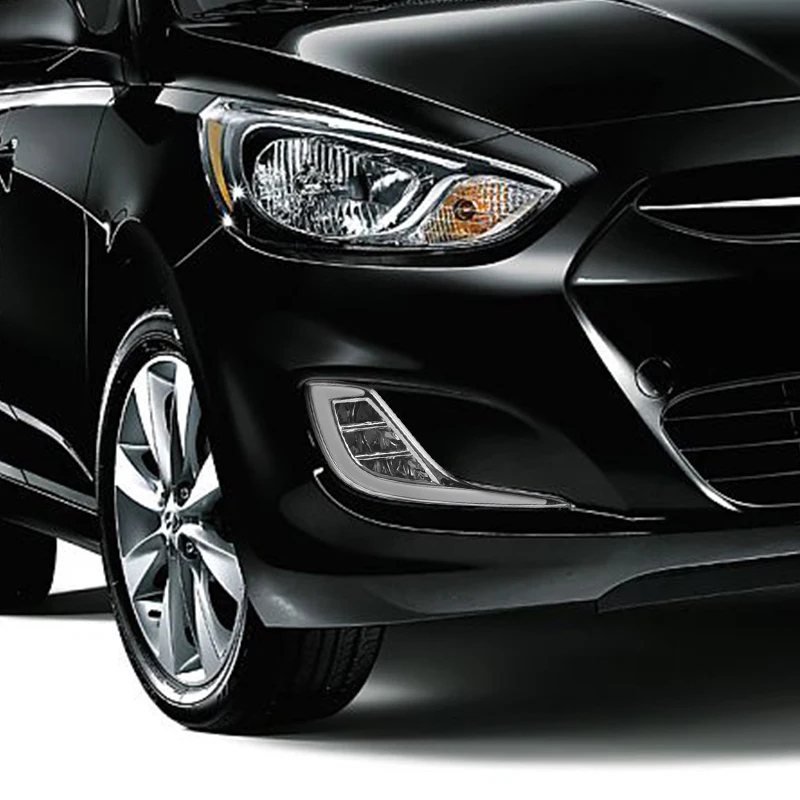 Hlxg светодиодный DRL Противотуманные фары для hyundai акцент 2012 2013 дневного света с
