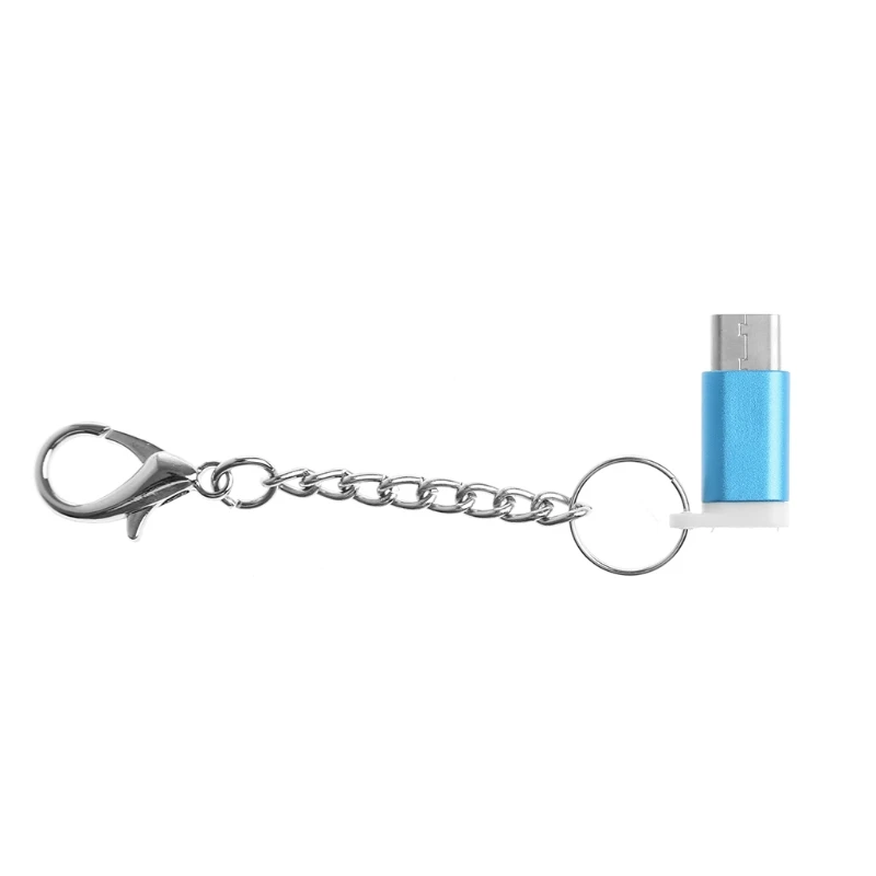 USB-C USB 3,1 type C Мужской к Micro USB Женский адаптер конвертер с анти-потеря брелок для Android телефон ПК LG G6/Oneplus 3 T/S - Цвет: Синий