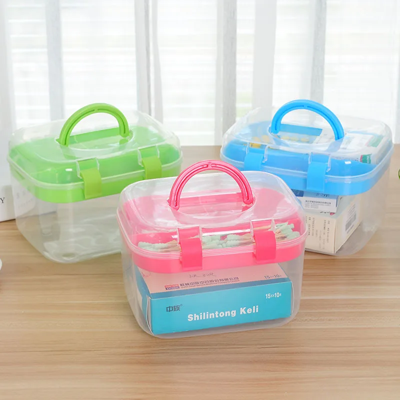 Household Medicine Box Two Layer First Aid Kit Plastic Eco-friendly Storage Home Organizer Holder Travel | Дом и сад