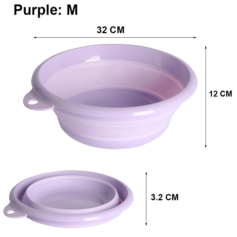 Purple M Экологичное портативное складное ведро, складное ведро для бассейна, туристическое, для путешествий, для рыбалки, кемпинга, ведро для мойки автомобилей, 4 размера - Цвет: Purple M