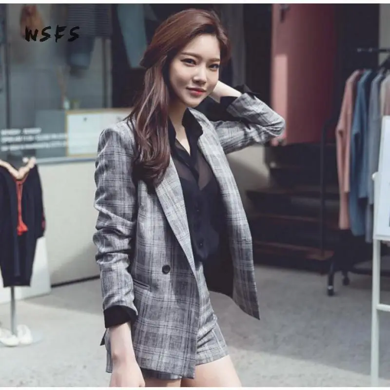 Wsfs комплект из 2 предметов Осенние деловые клетчатые серые официальные костюмы