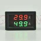 GWUNW BY32A 0-100 в 0-50A DC Цифровой амперметр напряжения измеритель тока Вольтметр двойной светодиодный дисплей красный синий светодиодный
