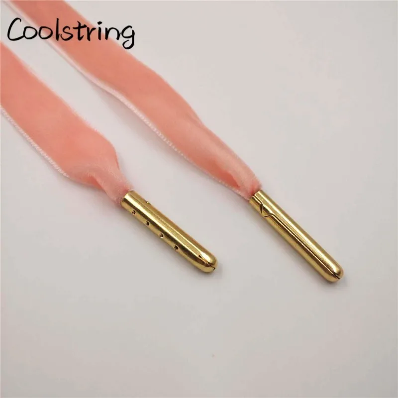 1619-2 Orange Pink G Coolstring Новые плоские односторонние вельветовые шнурки фантастические нейлоновые шнурки для обуви с металлическими наконечниками кроссовки спортивные шнурки - Цвет: 1619-2 Orange Pink G