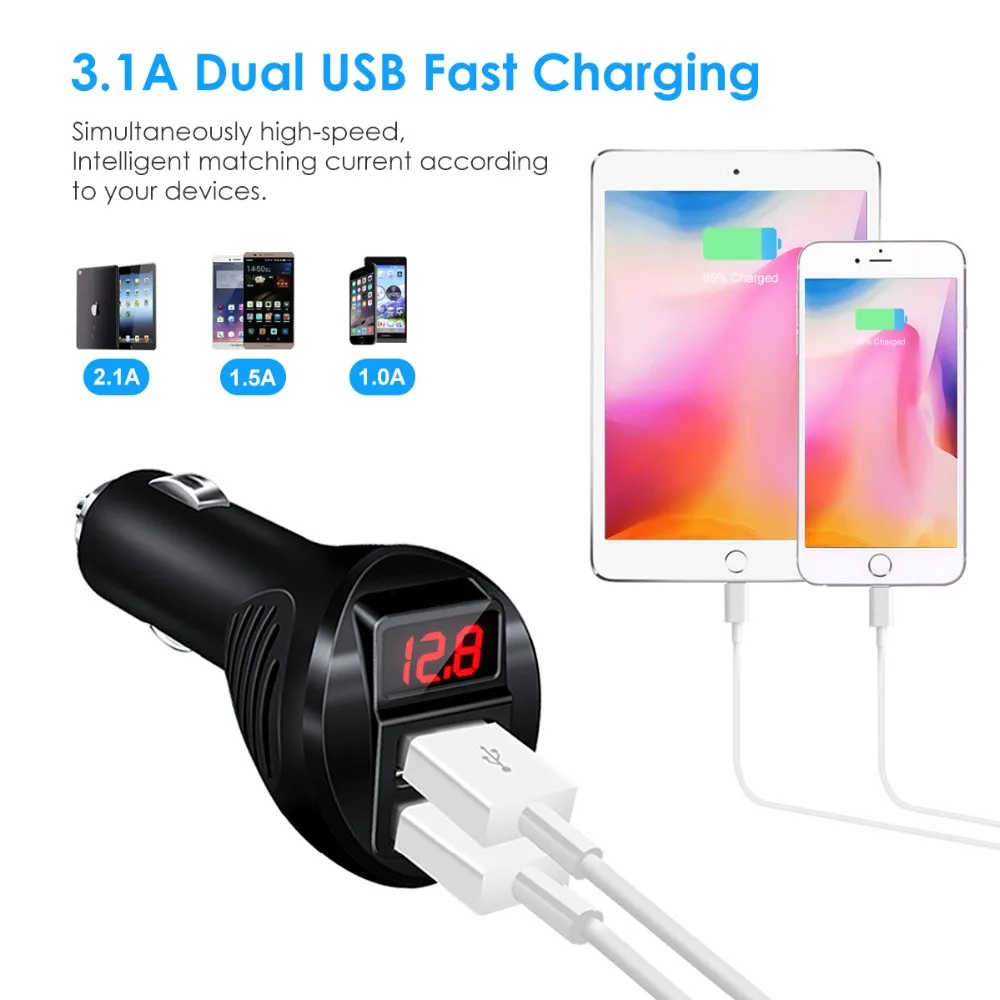 Автомобильное зарядное устройство USB 3 гнезда 2 порта 120 А|Зажигалка| |
