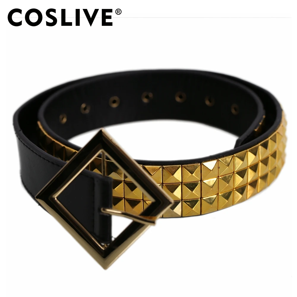 Coslive Харли Куинн пояс отряд самоубийц кожа Золотая пирамида Шипованный ремень