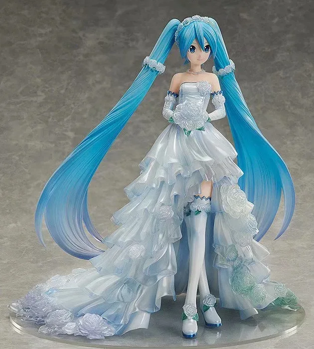 Новое 25 см аниме Hatsune Miku свадебное платье невесты Ver. 1/7 Масштаб ПВХ фигурка