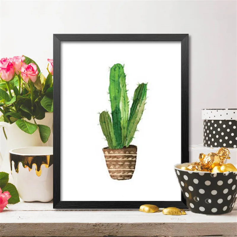 LZN Cactus Photo Nordic Poster Cacto Decorativo Wall Art Canvas Painting Cuadros Decoracion Posters And Prints Pictures | Дом и сад