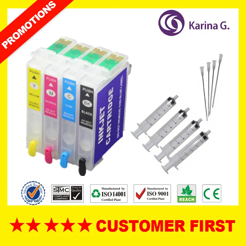 

1 Набор многоразовых чернильных картриджей T0431 T0441 для EPSON C84/C84WN/C86/CX6400/CX6600 C86/C64/C66/CX4600 с чипом