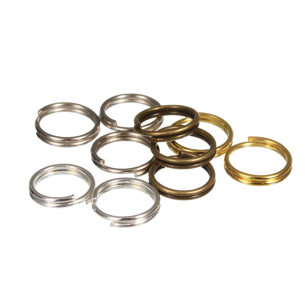 Открытые Кольца Sauvoo 200 шт./лот 4 5 6 8 10 мм двойные кольца золотого и серебряного