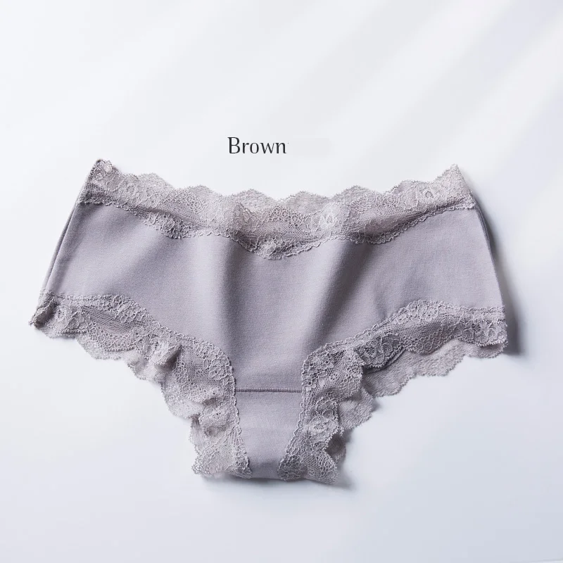 WLSD сексуальные кружевные трусики женские прочный мягкий хлопок Beifs Lingeries Твердые Девушки дышащие трусики для женщин, с низкой талией промежность нижнее белье - Цвет: 8185 Purple