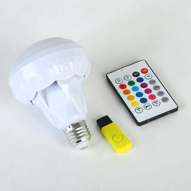 Интеллектуальный e27 RGB bluetooth MP3 Спикер СВЕТОДИОДНЫЕ лампы воспроизведения музыки