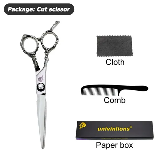 1 cut scissor univinlions 6" left handed hairdressing scissors left hand hair scissors for salon barber left cutting lefty thinning shears - Цвет: 1 cut scissor