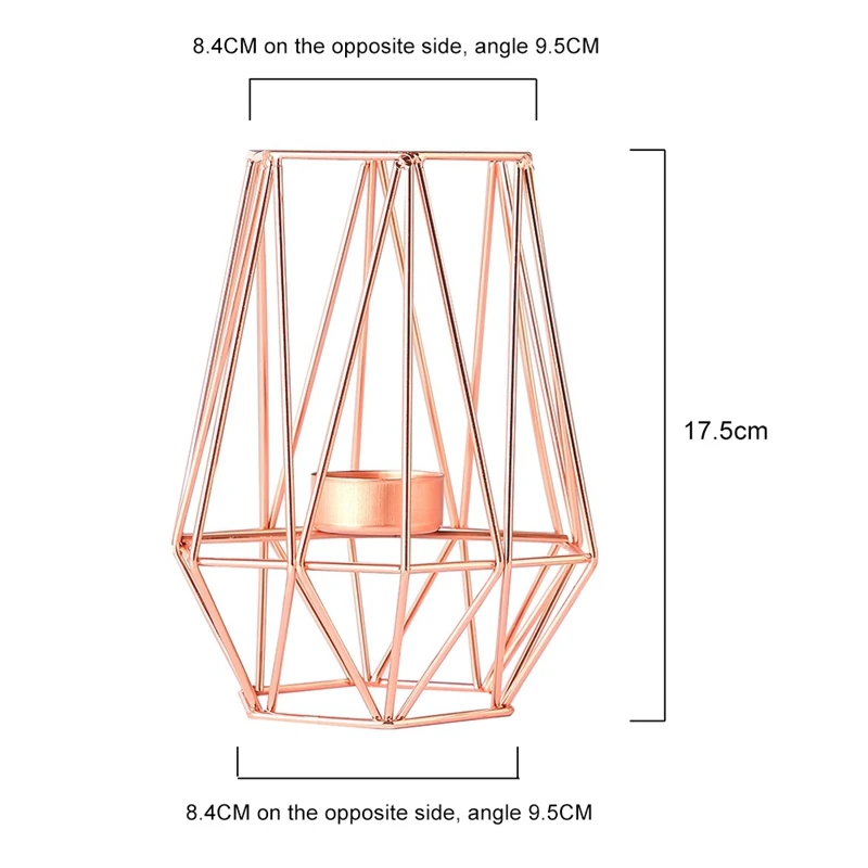 Dropshipping Nordic Style Wrought Iron Geometric Candle Metal Craft House Decoration Brackets Candlestick 17*9.5CM 8.5*8CM | Дом и сад