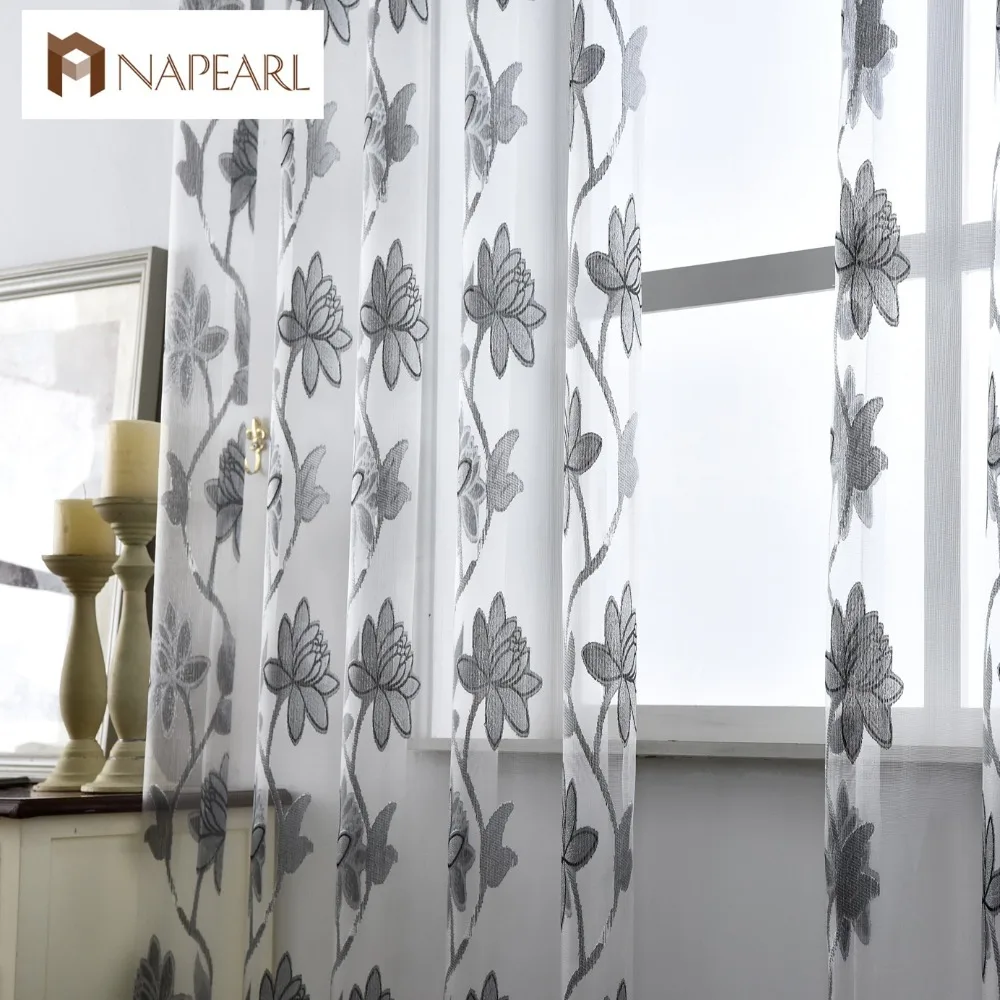 Цветок Тюль Шторы Мода оконные драпировки белый органза тюль ткани Готовые