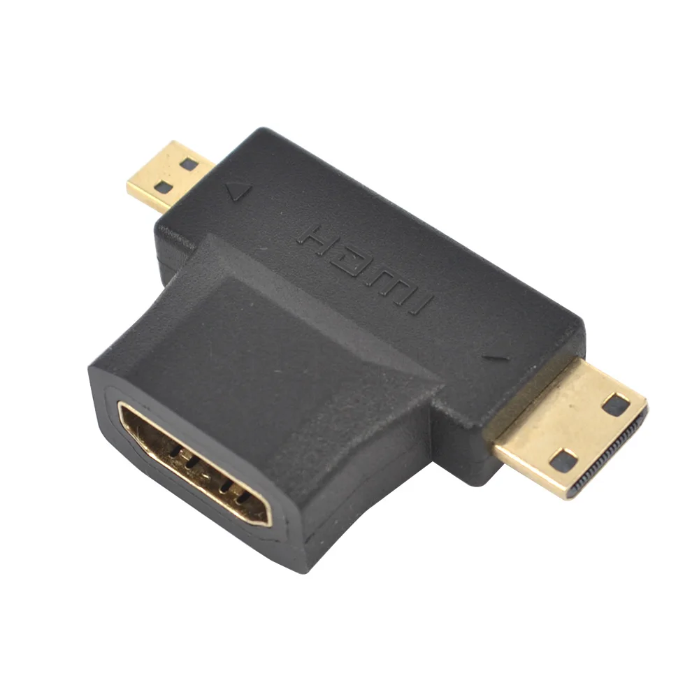 Высокоскоростной адаптер 3 в 1 V1.4 1080P HDMI совместимый с женским и мужским разъемами