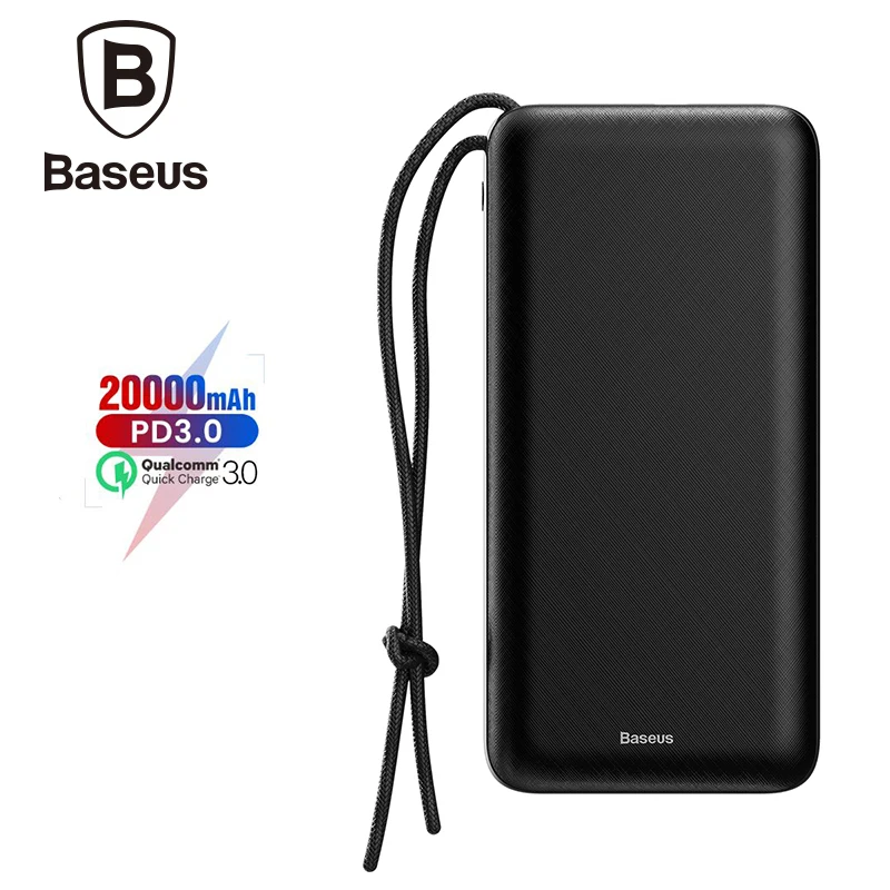 Baseus, портативный внешний аккумулятор, 20000 мА/ч, быстрое зарядное устройство, зарядное устройство для мобильного телефона, внешний аккумулятор, внешний аккумулятор для iPhone Xs Max Xr X 8 Plus