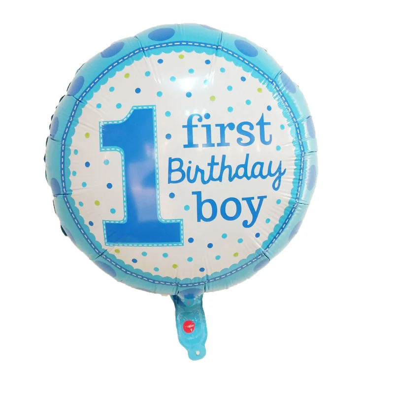 1 компл. Baby Shower 1st день рождения шары синий розовый фольга шары первый день рождения ребенка украшения один год День рождения Дети партия Декор