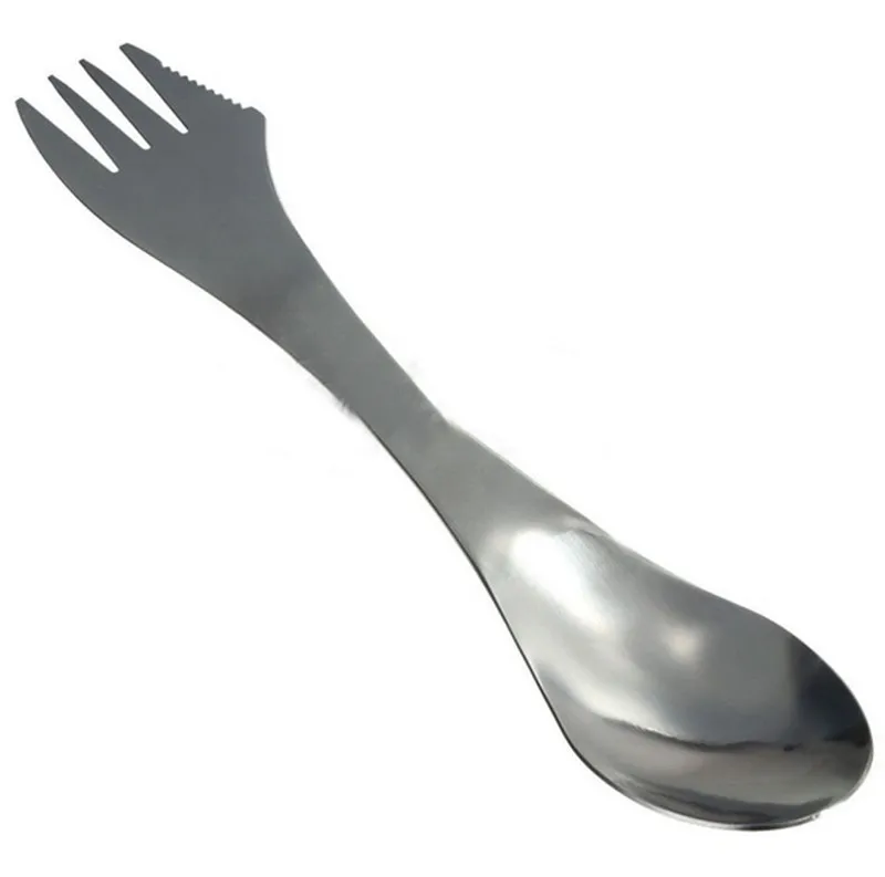 

Multi Function Outdoor Camping Picnic titanium Spoon Tableware titanium alloy Fork Ultralight pure titanium Spork