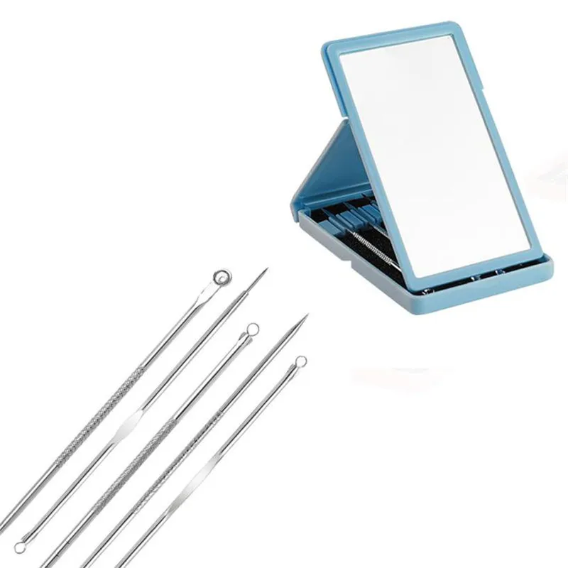 OutTop 2018 High Quality Stainless Steel 5Pcs/1set Remover Pimple Acne Needles Extractor Tool Removal Kit 06.26 | Красота и здоровье