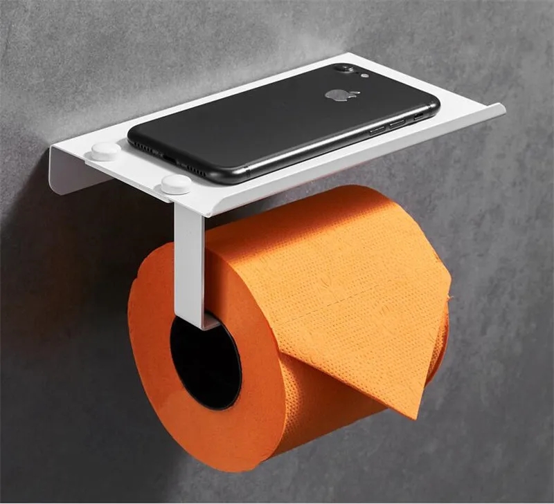 Paper holder Аксессуары для ванной комнаты Набор Алюминий Полотенца стеллаж для выставки товаров угловые полки держатель для туалетной бумаги держатель для туалетной щетки ряды крючков набор аксессуаров для ванной - Цвет: Paper holder