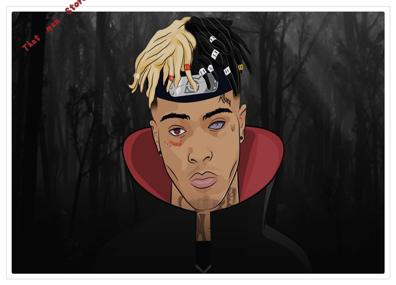 XXXTentacion рэп хип-хоп музыка Звезда Певица художественный плакат белая бумага с покрытием печать живопись для домашнего декора Настенный художественный плакат - Цвет: Розовый