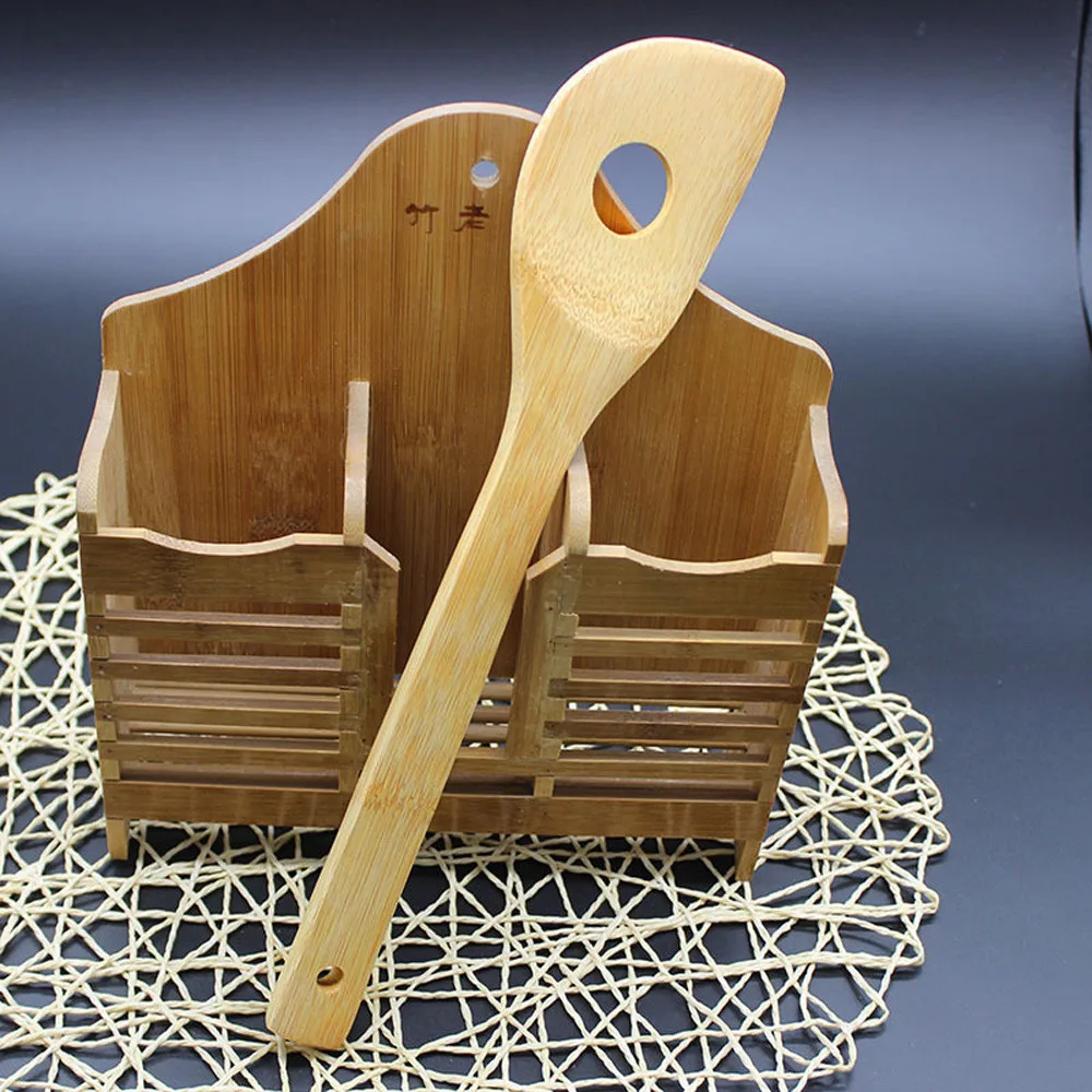 ISHOWTIENDA 30*6,5 см, новинка, набор из 5 предметов для здорового ухода, Бамбуковая посуда, кухонные деревянные инструменты, ложка, лопатка для перемешивания, Vovotrade, новинка