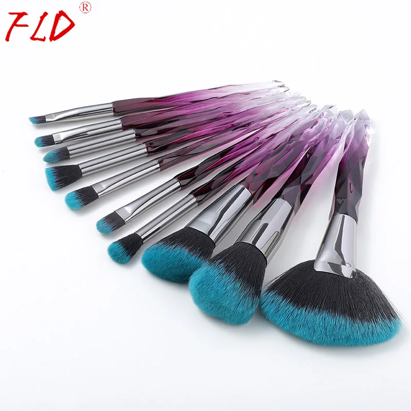 Style5 FLD Профессиональный набор кистей для макияжа, 10 шт., набор кистей для пудры и румян с кристаллами, набор кистей для подводки глаз, бровей, набор инструментов для макияжа - Handle Color: Style5