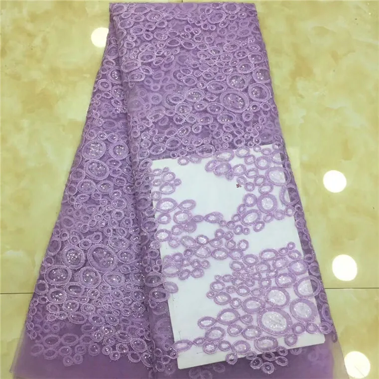 Кружевная ткань с блестками 2019 высококачественная новая Нигерия вышитая сетка