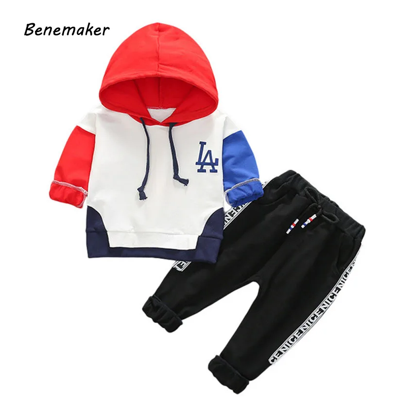 Benemaker/Новые костюмы для малышей, одежда для мальчиков детские спортивные комплекты из 2 предметов детский спортивный костюм детский костюм пуловеры+ штаны, JH117