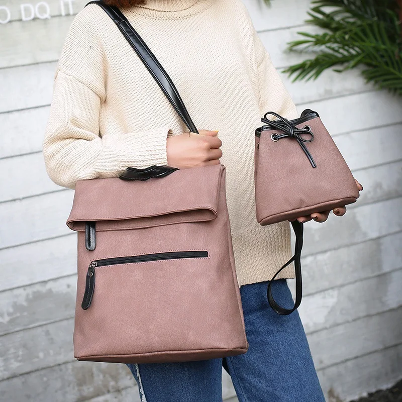 2 шт./компл. женские рюкзаки из искусственной кожи школьные сумки для женщин 2018