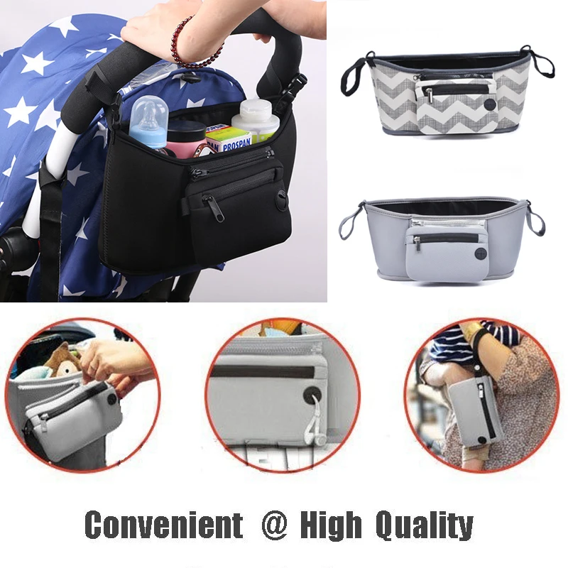 

Baby Stroller Pram Buggy Pushchair Travel Organizer Basket Diaper Storage Bag